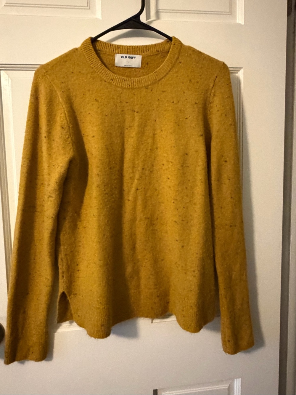 Old Navy Yellow Crewneck Sweater with Speckle Detail